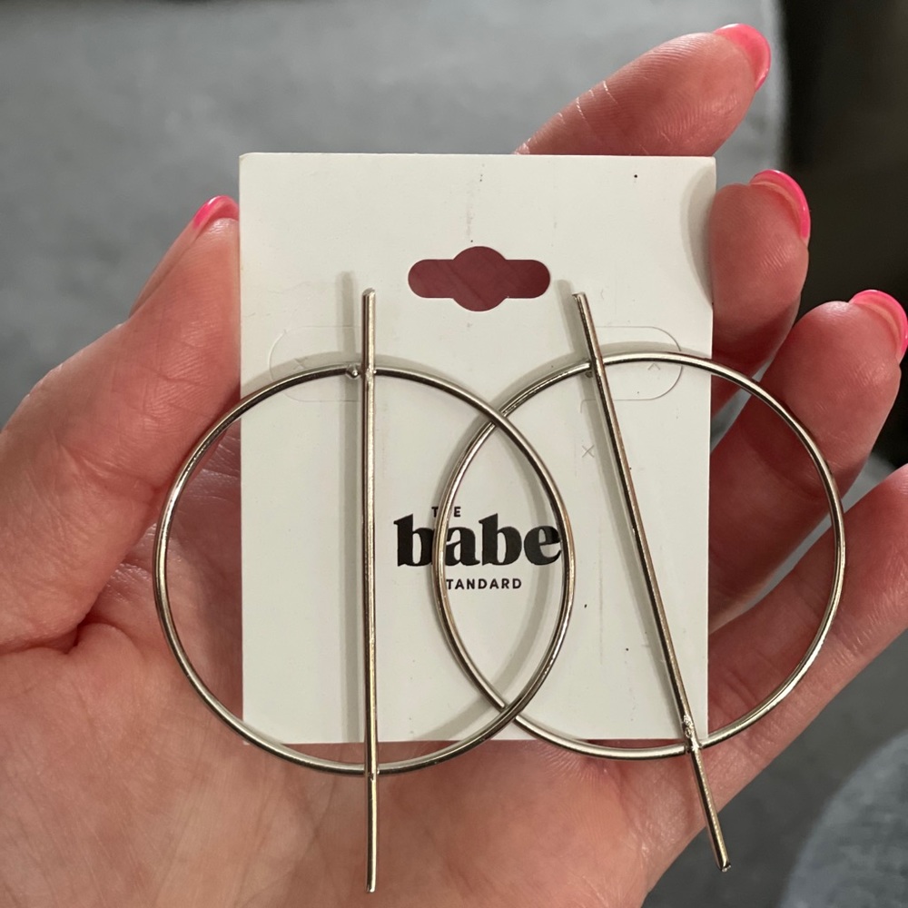 Silver circle earrings